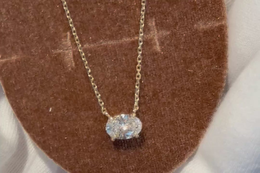 オーバルカット ダイヤモンド ネックレス